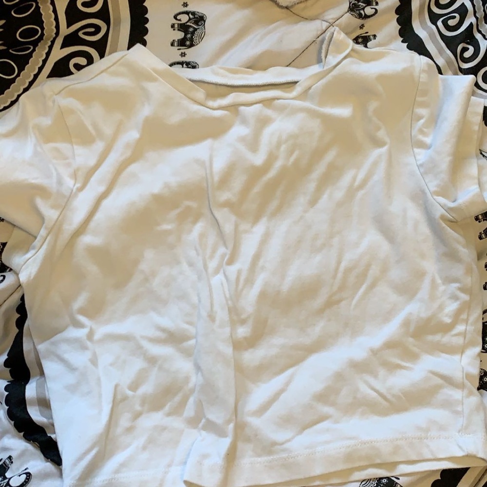white crop top